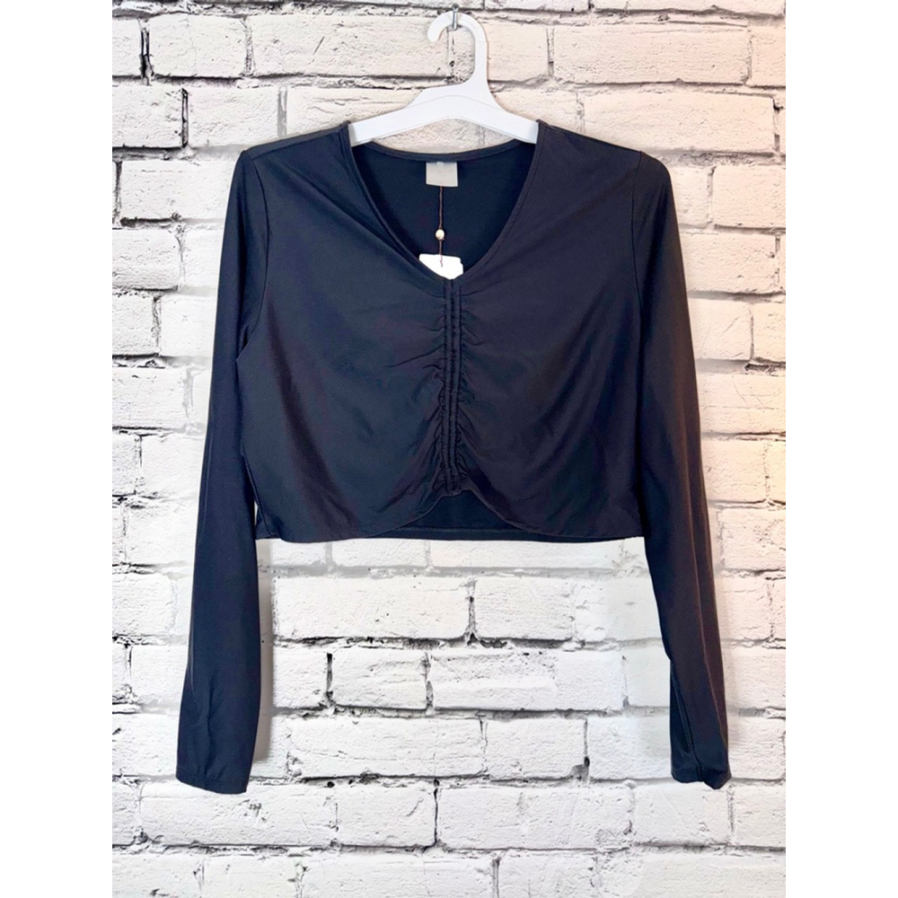 CALIA Carrie Underwood Black Long Sleeved Ruched Rashguard size XL CALIA Swim